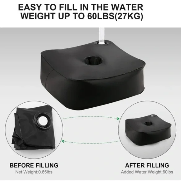 NiP Vogholic Weighted Base Umbrella Stand Water Bag Up to 60 LBS 16 x 16 - Picture 4 of 8